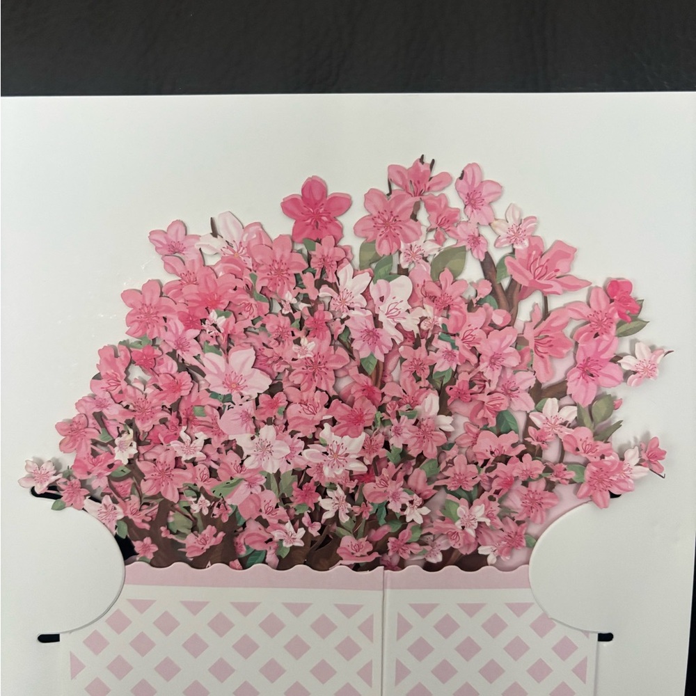 Pink Floral Arrangement Pop Up Card - Picture 5 of 7